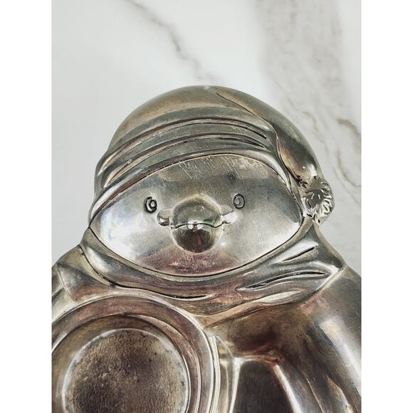Christmas Towle Serving Tray Candy Dish Silverplated Penguin Shaped 12" Holidays - Picture 6 of 15